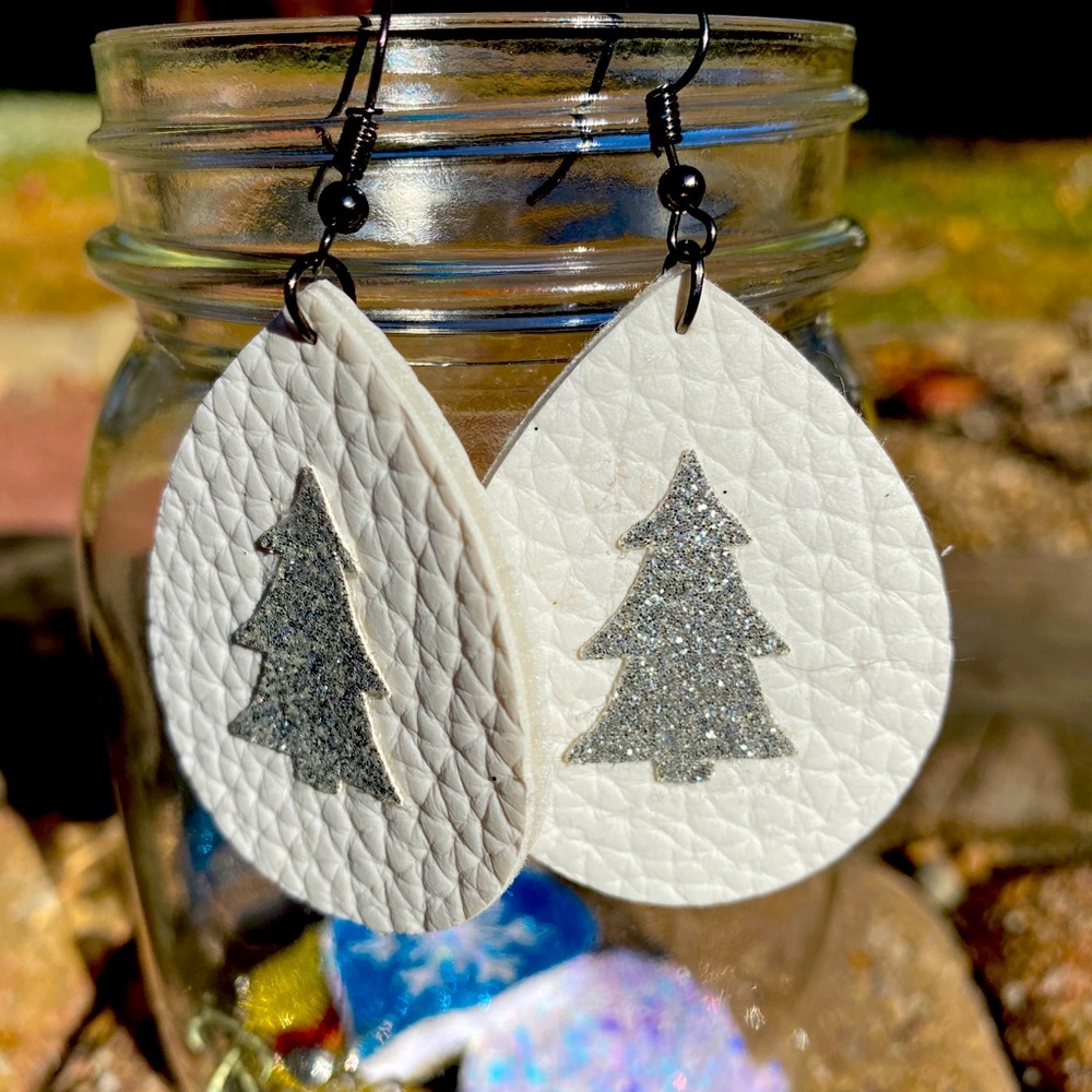 Faux leather earrings